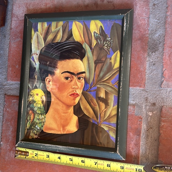 Frida Kahlo Self Portrait 1947- Mexico Creature Amigos 1 Wooden Frame Realism - Picture 4 of 6